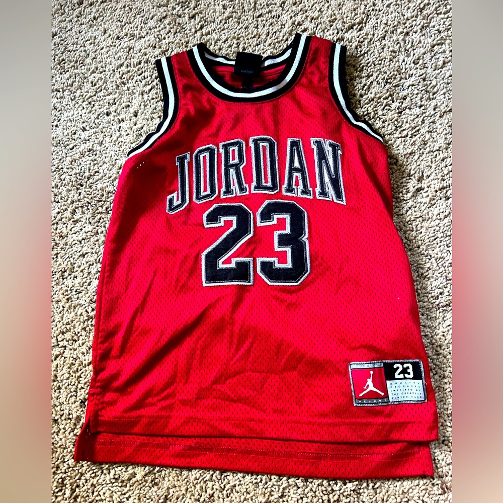 Jordan Red and Black Mesh Jersey Kids Size 6